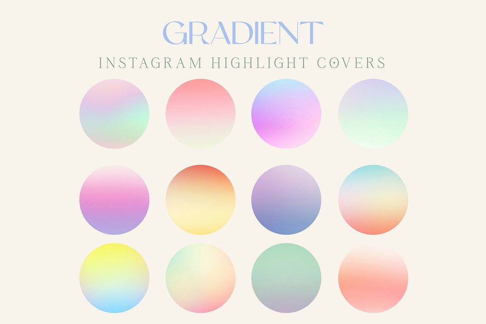 Gradient Instagram highlight cover set