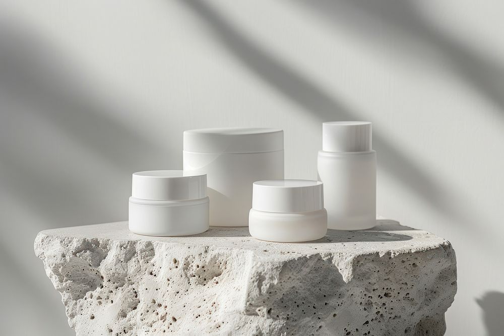 White skin care packaging porcelain furniture cylinder.