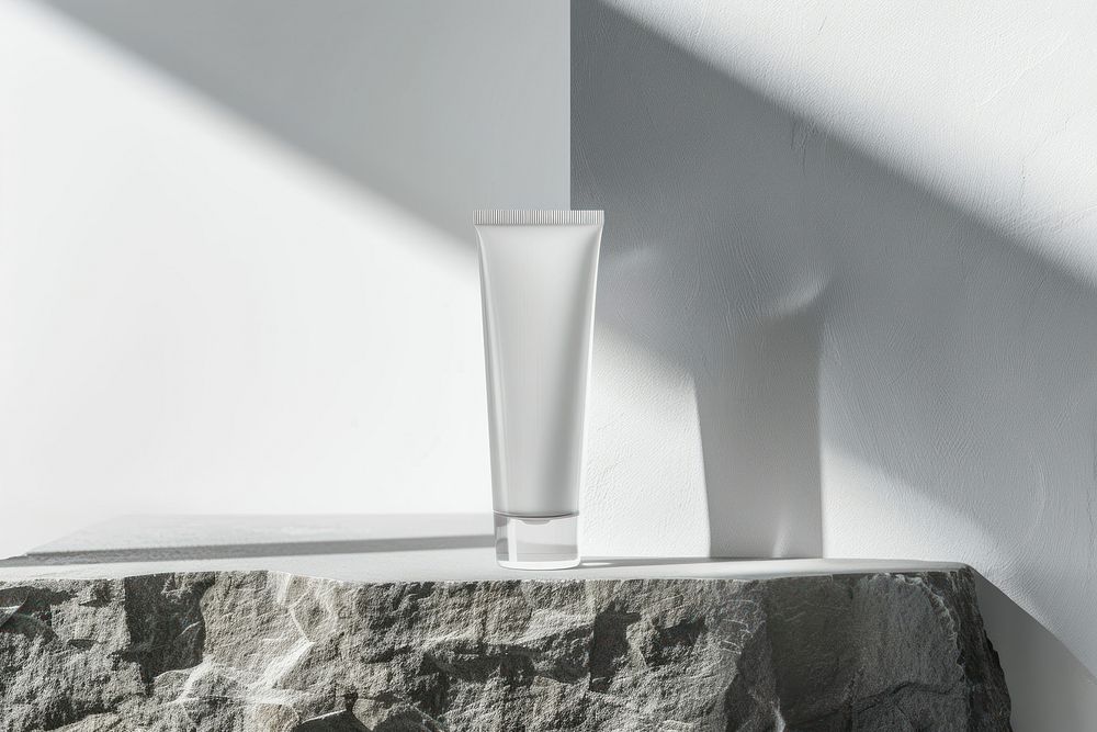 A transparent tube mockup windowsill pottery glass.