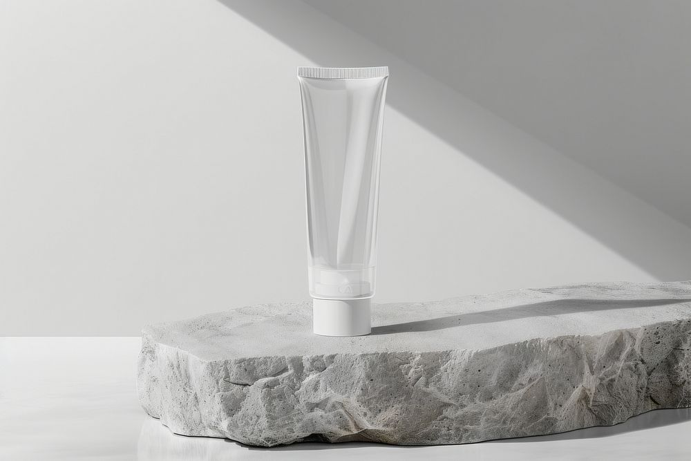 A transparent tube mockup beverage pottery glass.