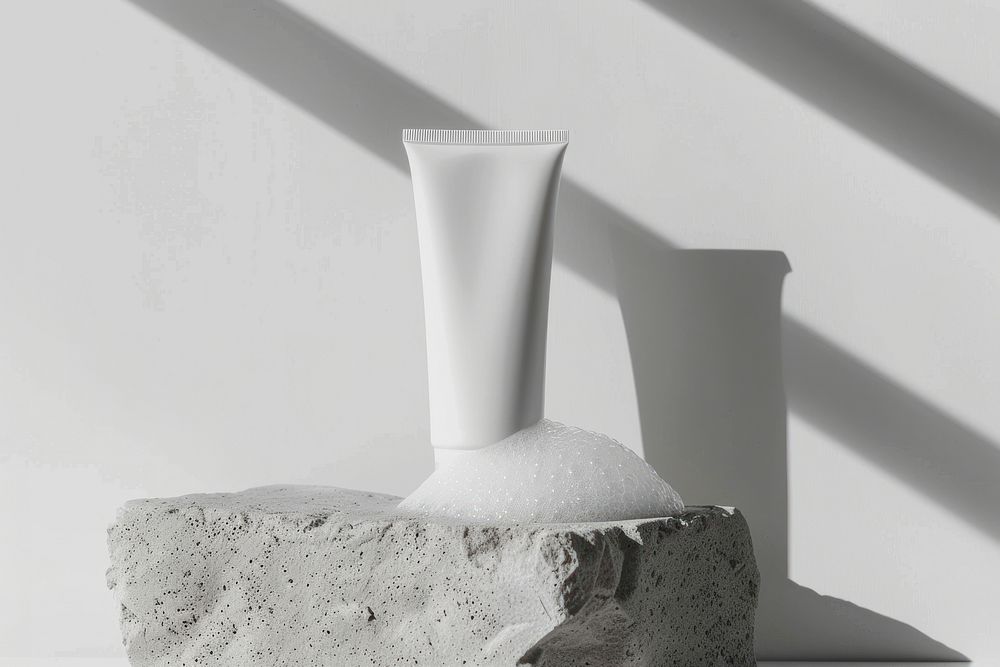 A white tube mockup beverage pottery drink.