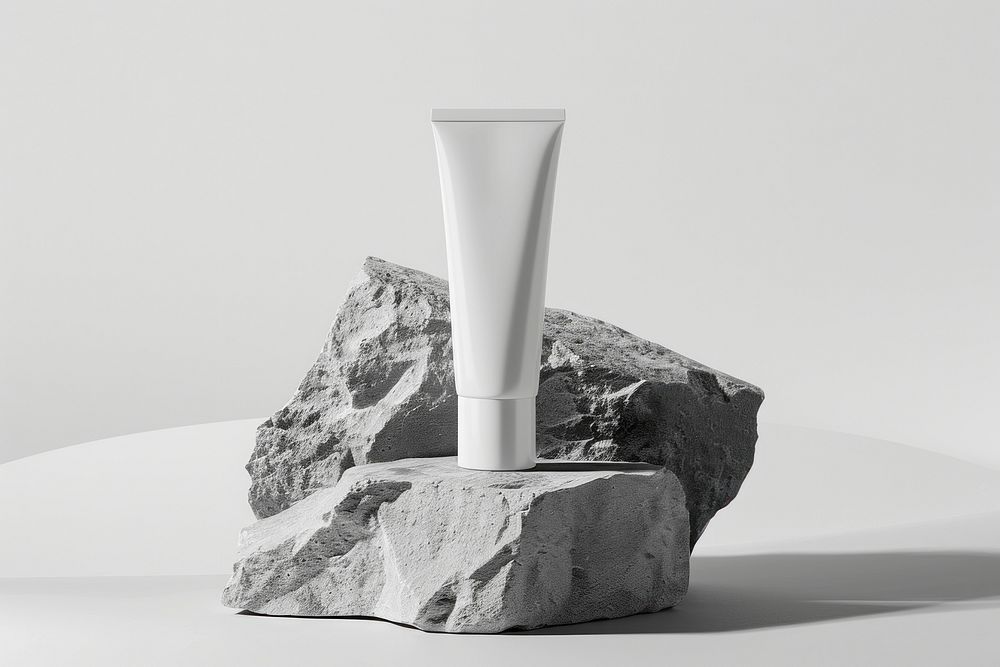 A white tube mockup pottery candle vase.