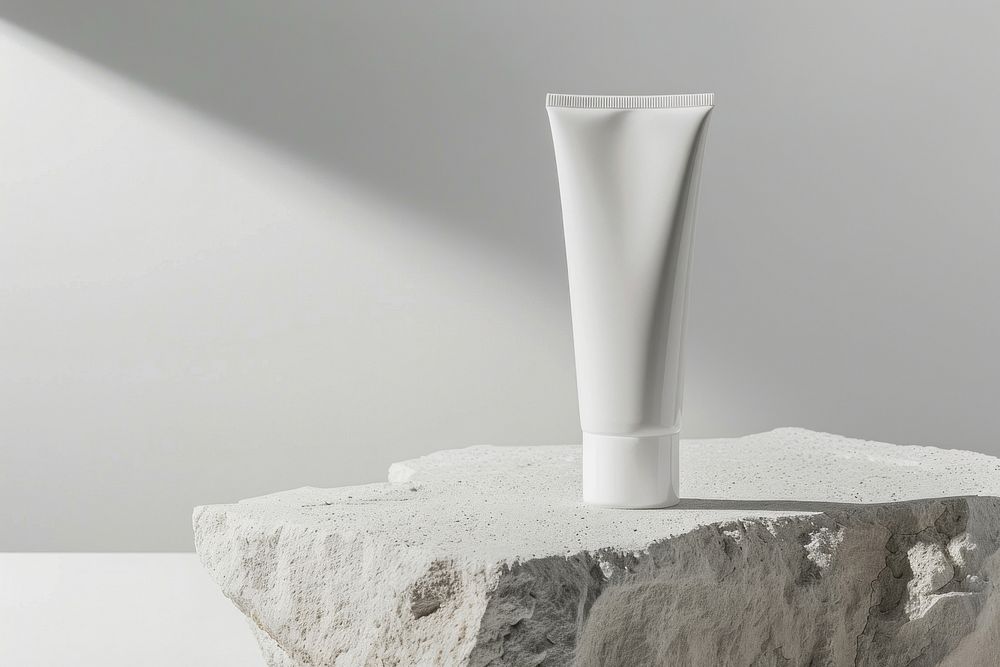 A white tube porcelain sculpture beverage.