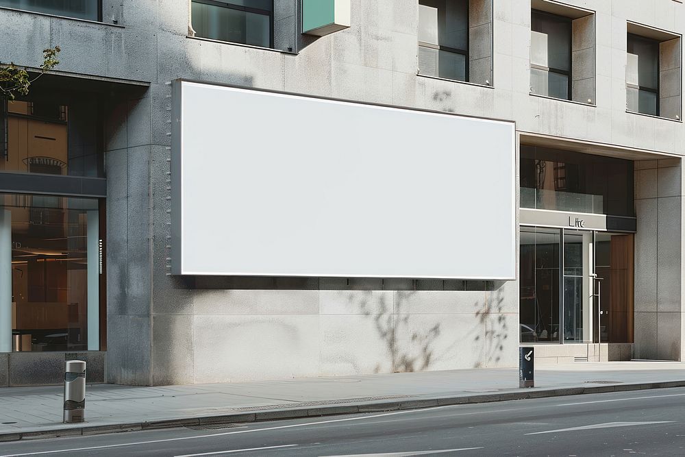 White billboard mockup transportation advertisement electronics.