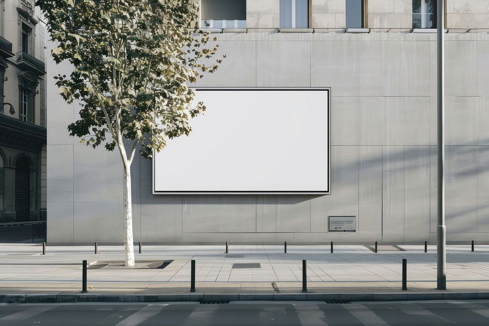 White billboard mockup advertisement electronics screen.