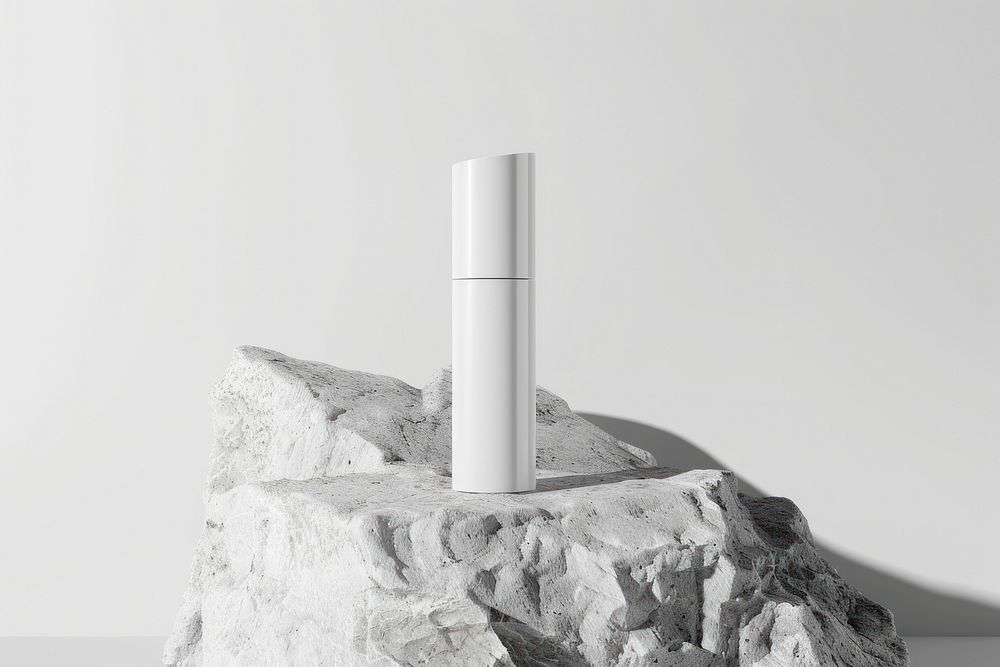A white lips gloss case mockup cosmetics cylinder.