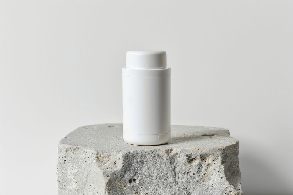 Pill bottle vitamin mockup cosmetics porcelain cylinder.