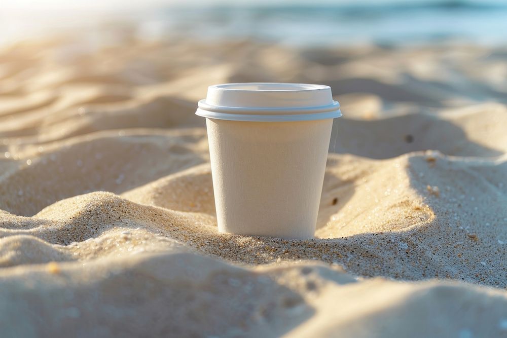 Coffee cup mockup outdoors beverage nature.
