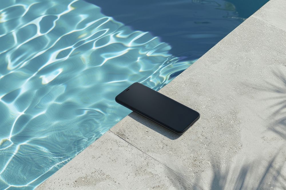 Phone mockup pool swimming pool electronics.