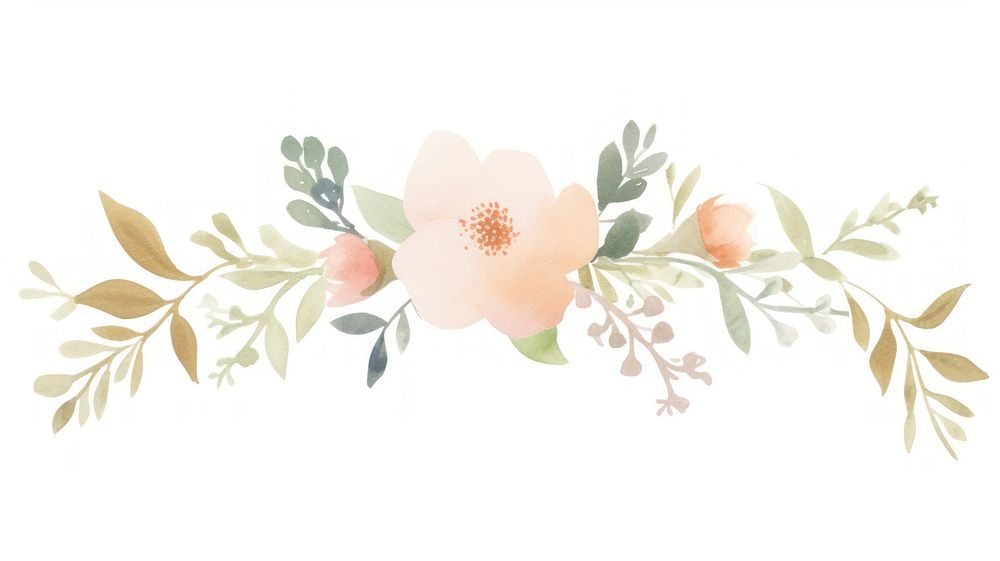 Bouquet as divider watercolor graphics pattern blossom.
