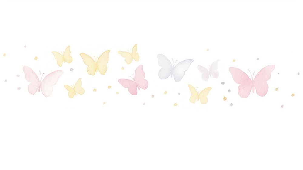 Butterflies as divider watercolor graphics confetti blossom.
