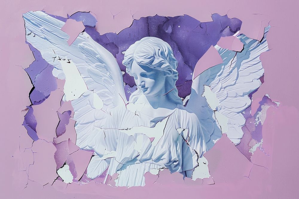 Vintage angel purple archangel person.