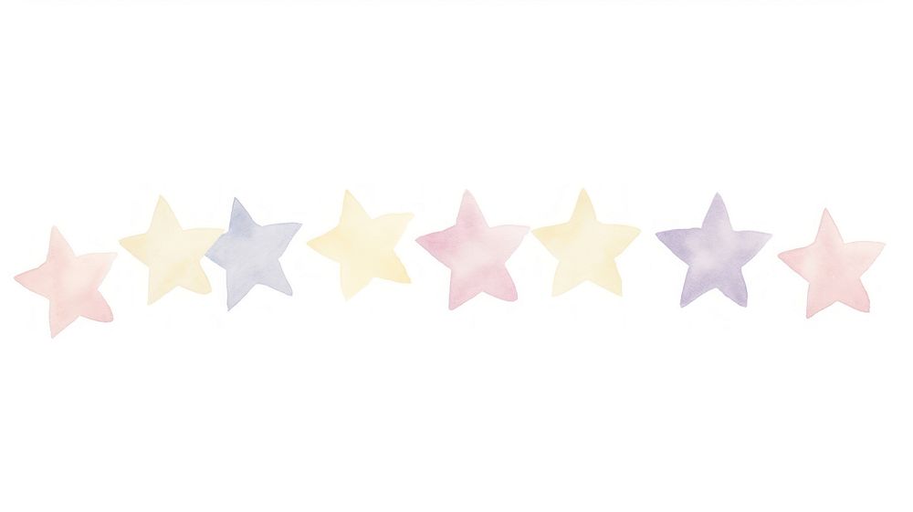 Stars as divider watercolor symbol animal shark.