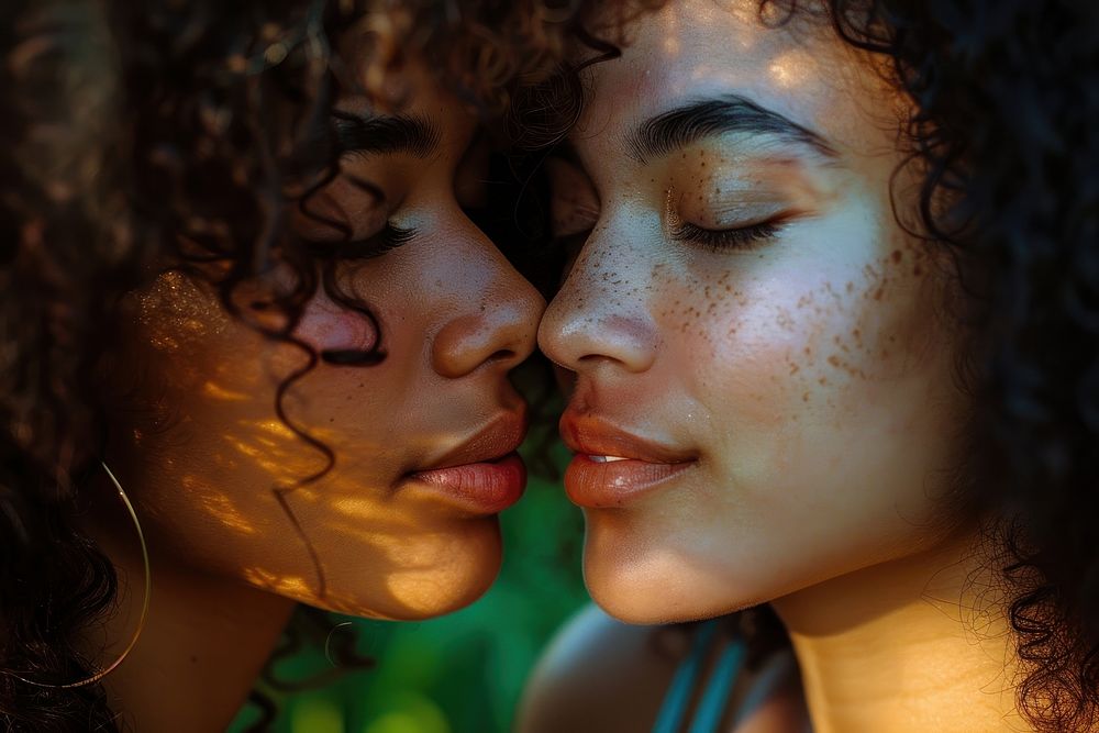 Latina brazilian woman kissing photo photography.