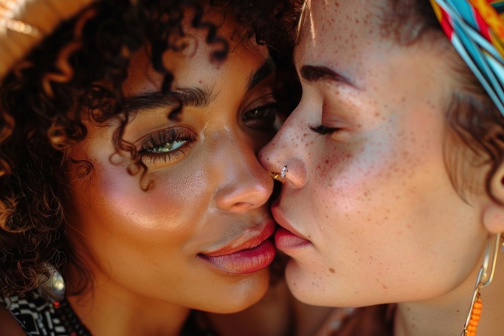 Latina brazilian woman kissing photo photography.