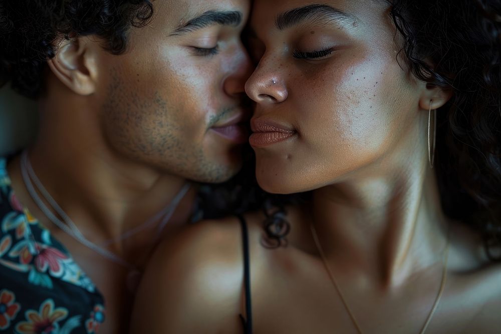Latina brazilian couple kissing photo photography.