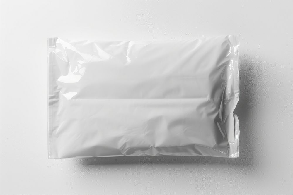 White plastic mail bag mockup diaper.