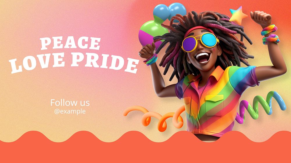 Peace Love Pride blog banner template