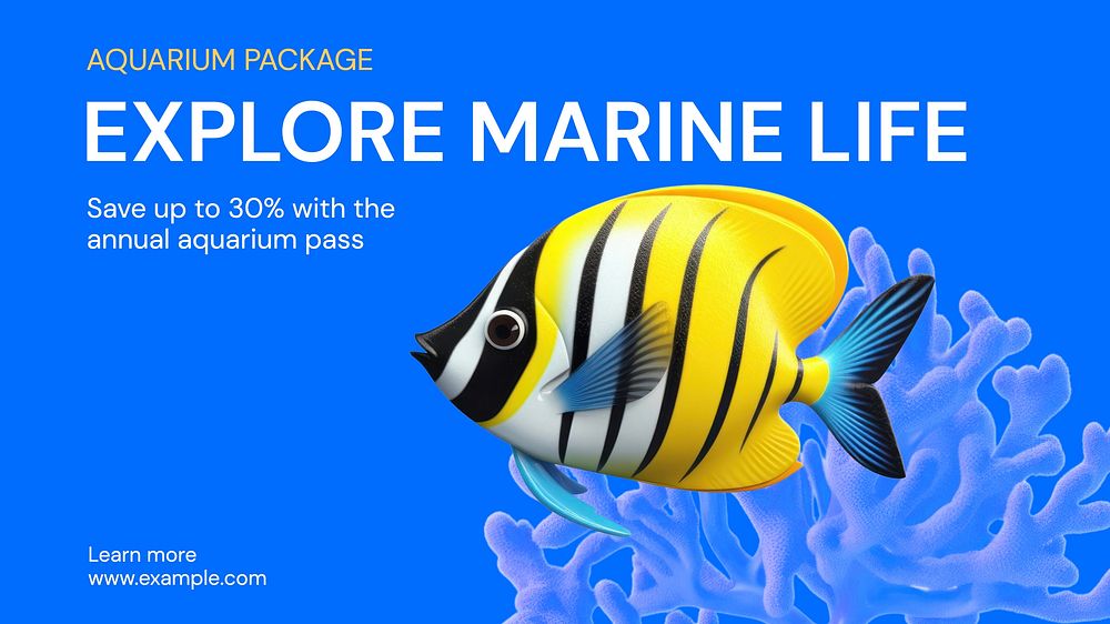 Explore marine life blog banner template