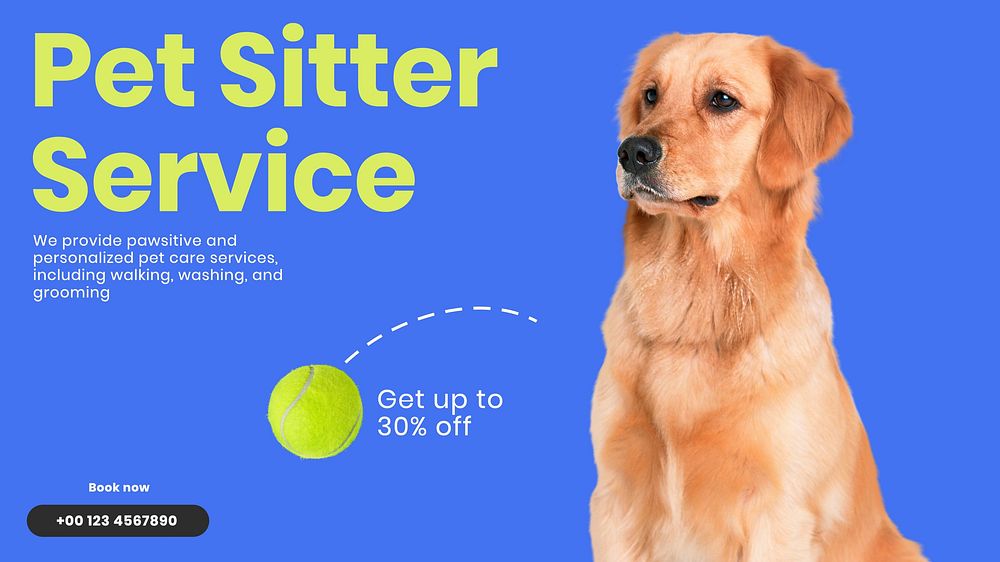 Pet sitter service blog banner template
