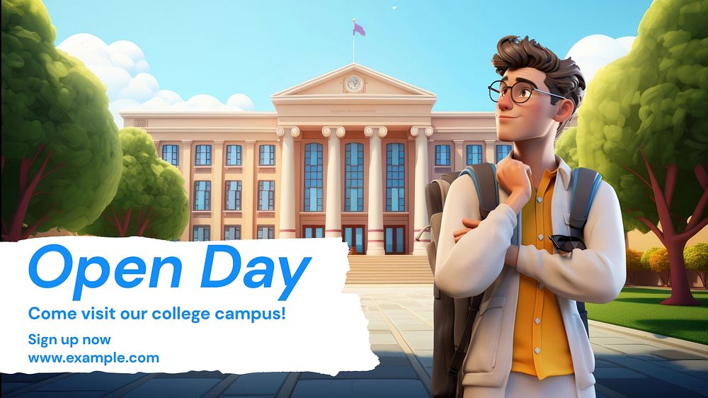 College open day  blog banner template