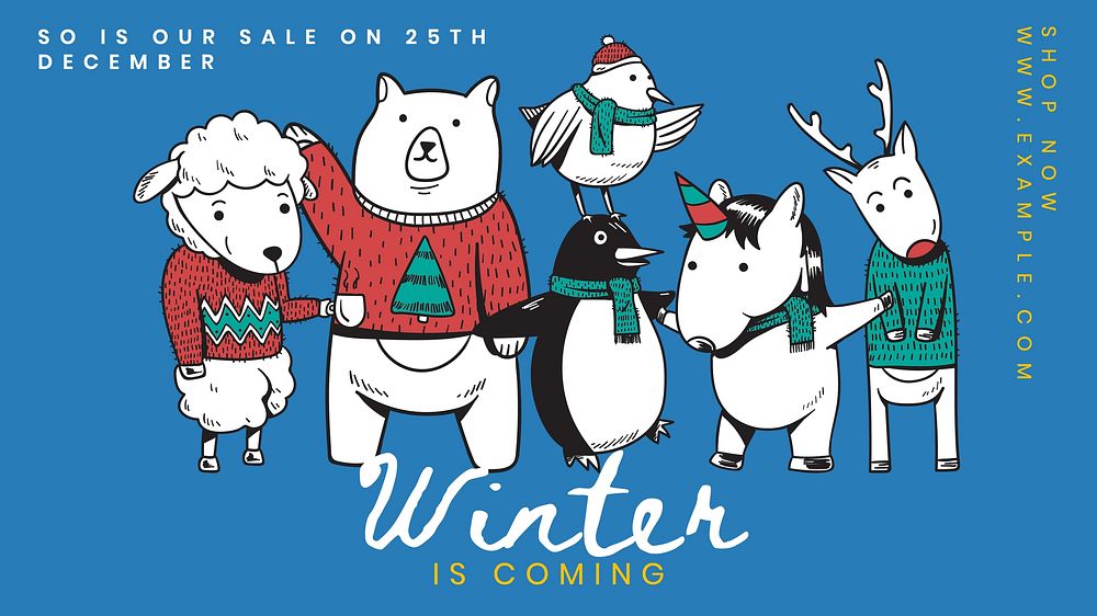 Winter sale  blog banner template