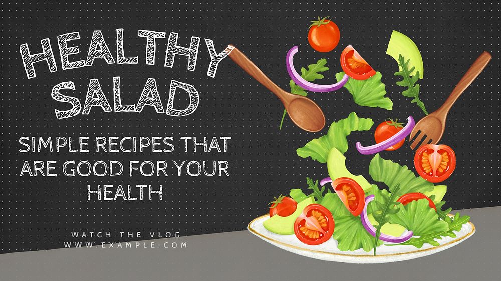 Healthy salad recipes blog banner template