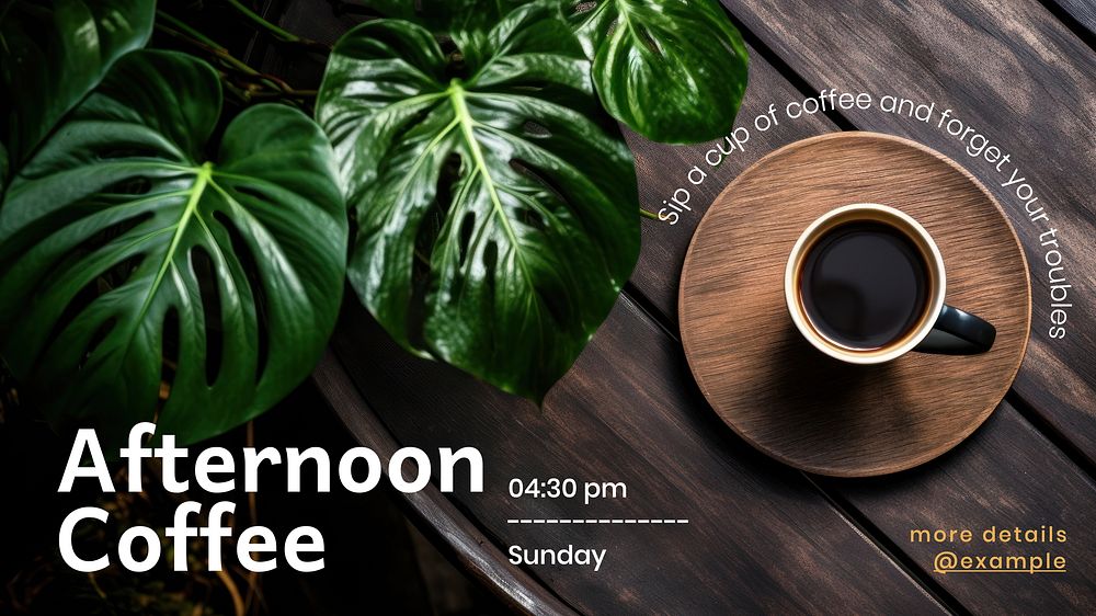 Afternoon coffee Facebook cover template