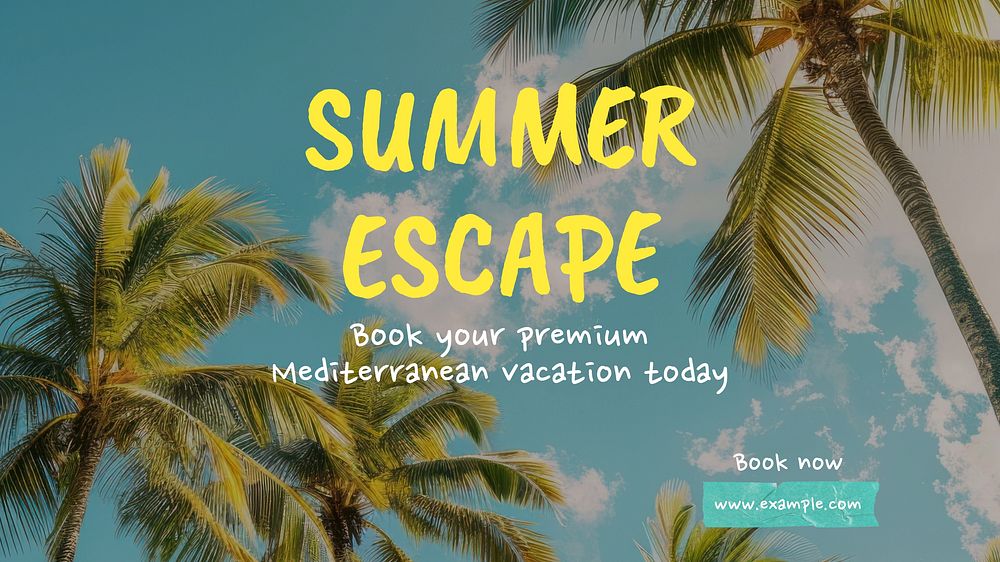 Summer escape blog banner template