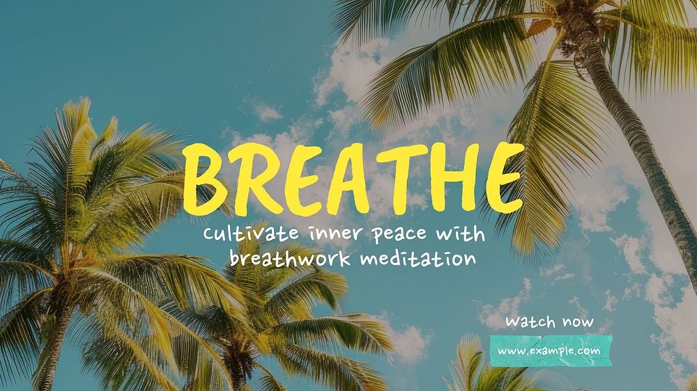 Breathing meditation blog banner template