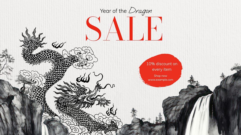Chinese New Year sale blog banner template