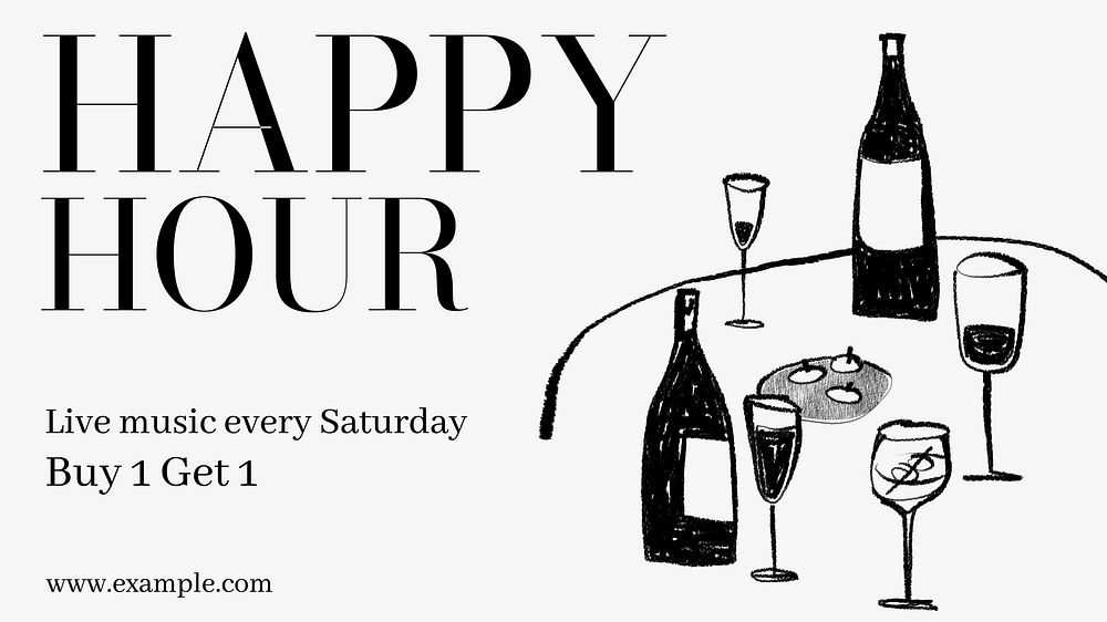 Happy hour blog banner template