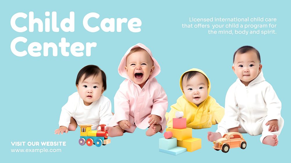Child care center blog banner template  