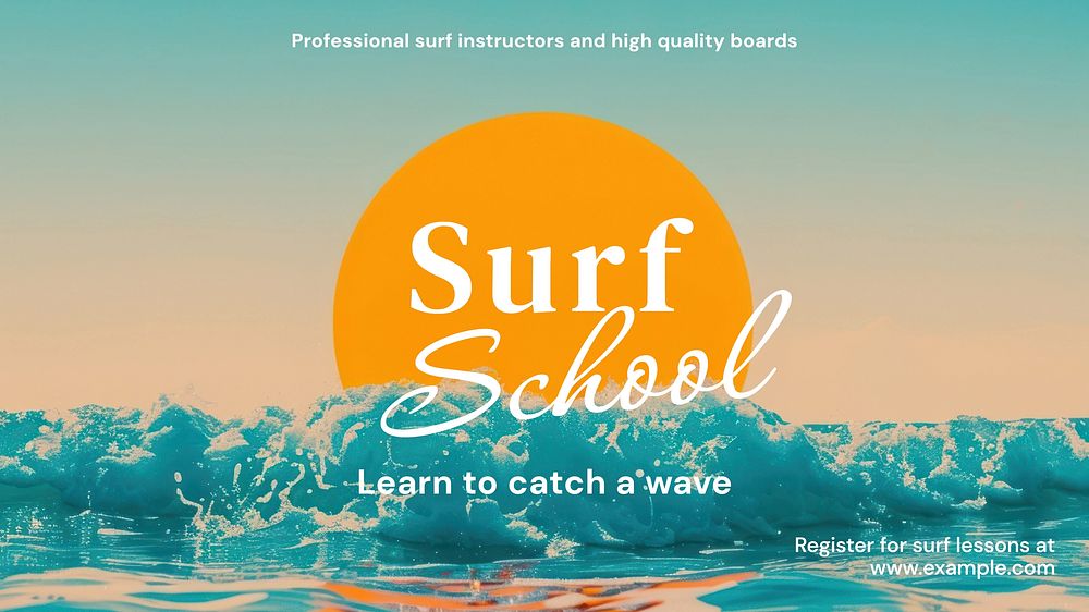 Surf school blog banner template