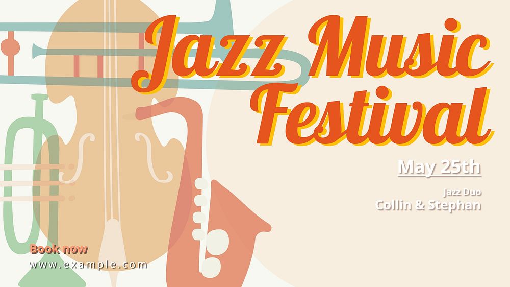 Jazz music festival blog banner template