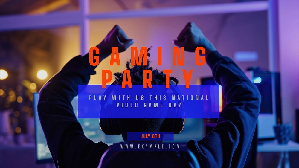 Video game day blog banner template