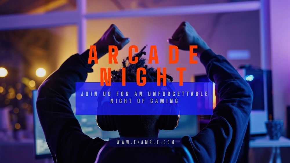 Arcade night blog banner template