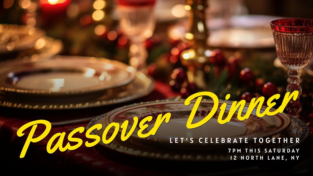 Passover dinner blog banner template