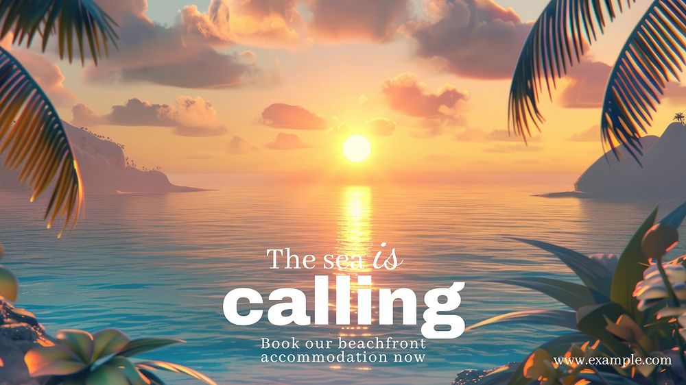 Sea is calling blog banner template
