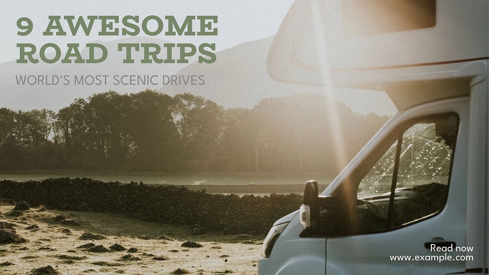 Awesome road trip blog banner template