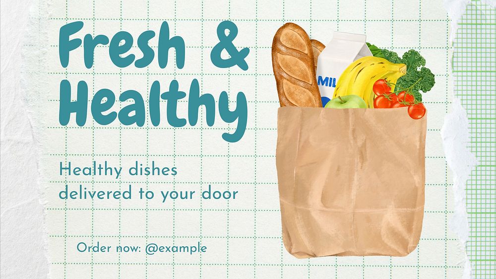 Fresh  healthy food blog banner template