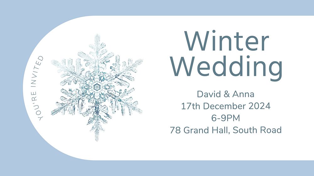 Winter wedding  blog banner template