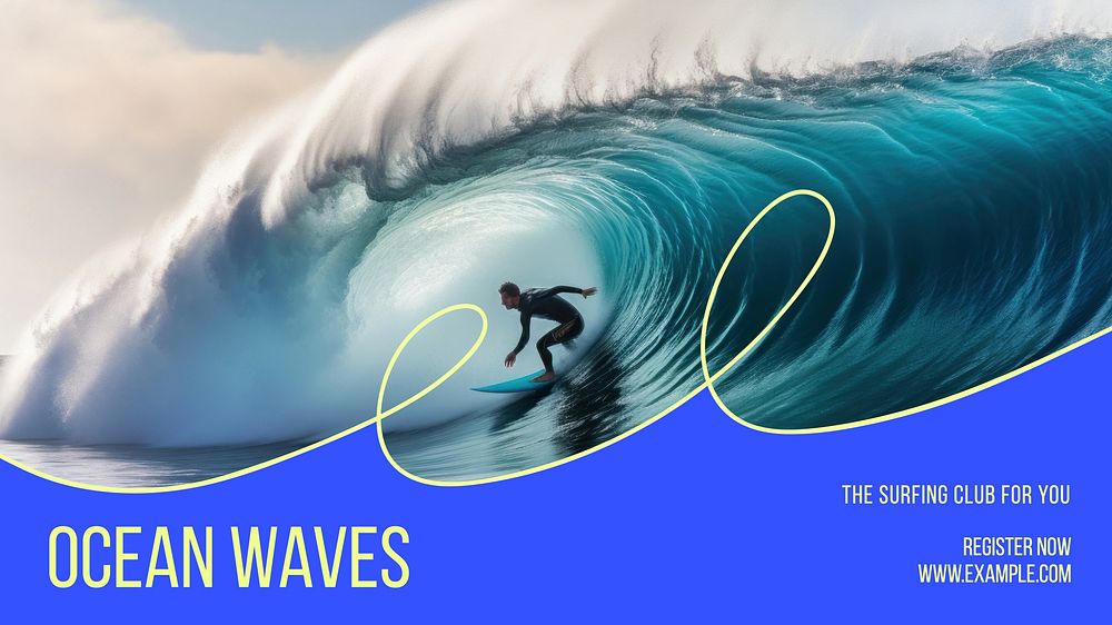 Ocean waves Facebook cover template