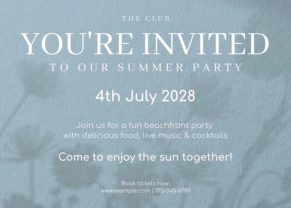 Summer party invitation template