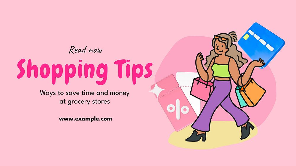 Shopping tips blog banner template