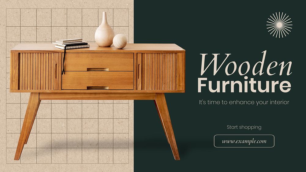 Wooden furniture blog banner template