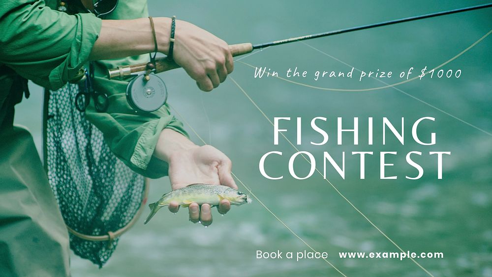 Fishing contest blog banner template