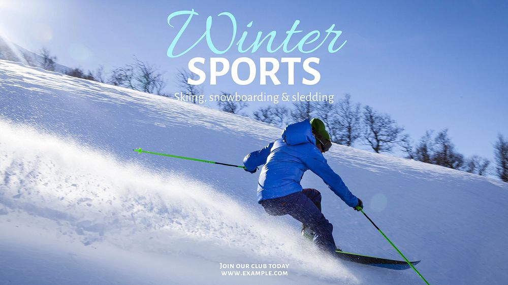 Winter sports  blog banner template