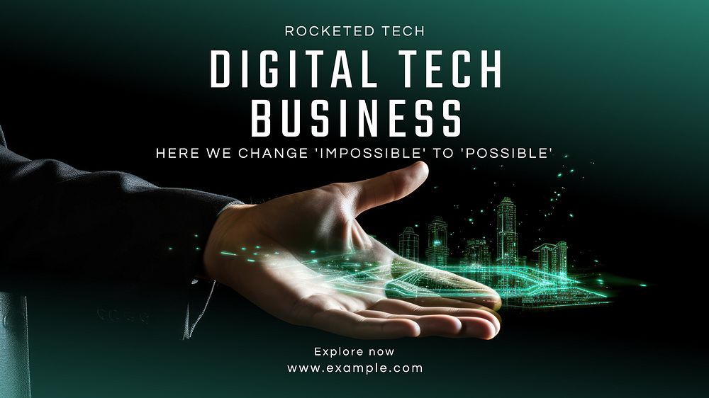 Digital tech business blog banner template