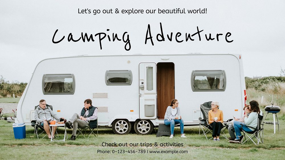 Camping adventure blog banner template